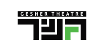 Gesher Theater logo, transfers to external website